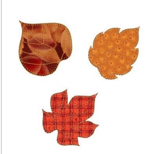 Applique autumn leaves machine embroidery download 3 different sizes 5x56x6 7x7 hoop d26 image 1