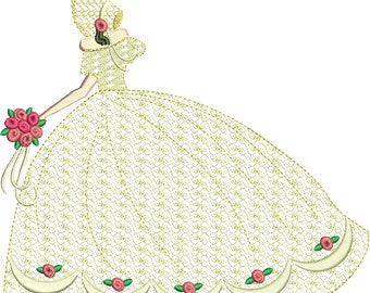 wedding bride machine embroidery download 3 different sizes ( 8x8" 6x6"5x5" 3.4 X 3.4 hoop) d205