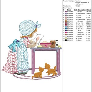 Sarah kay baking instant machine embroidery download 3 diff sizes 8x7 6x6 5x5 d134 image 4