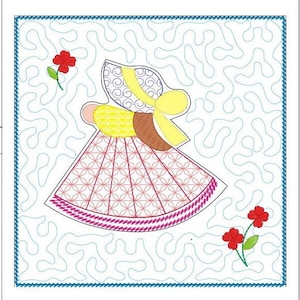 Bonnet baby  machine embroidery download 6x6 d72