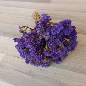Dried purple blue limonium bouquet, dried statice bunch, dried flower bouquet, dried flower arrangement, DIY projects supply