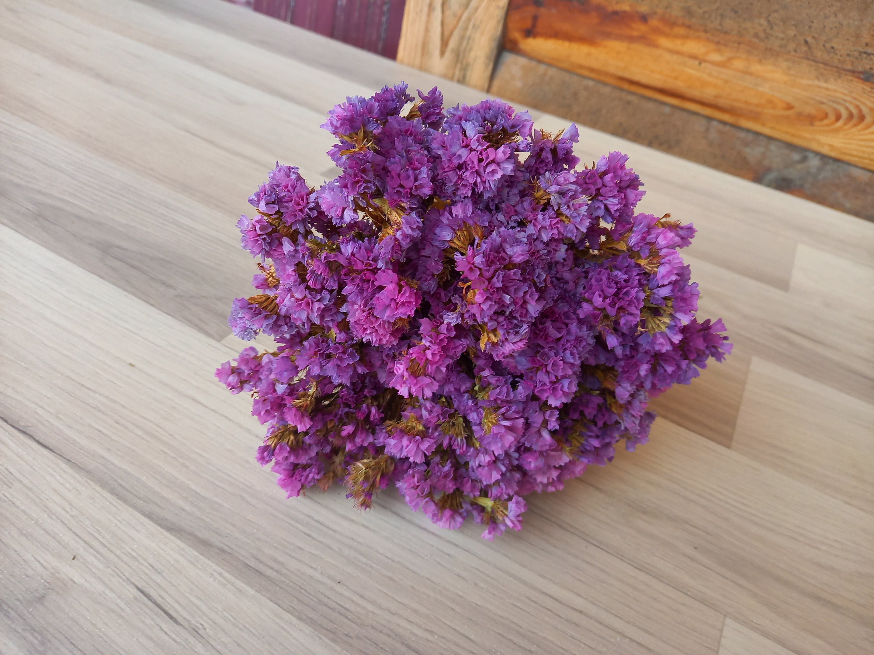 Dried pink statice bouquet Dried flower bouquet Pink flower Etsy