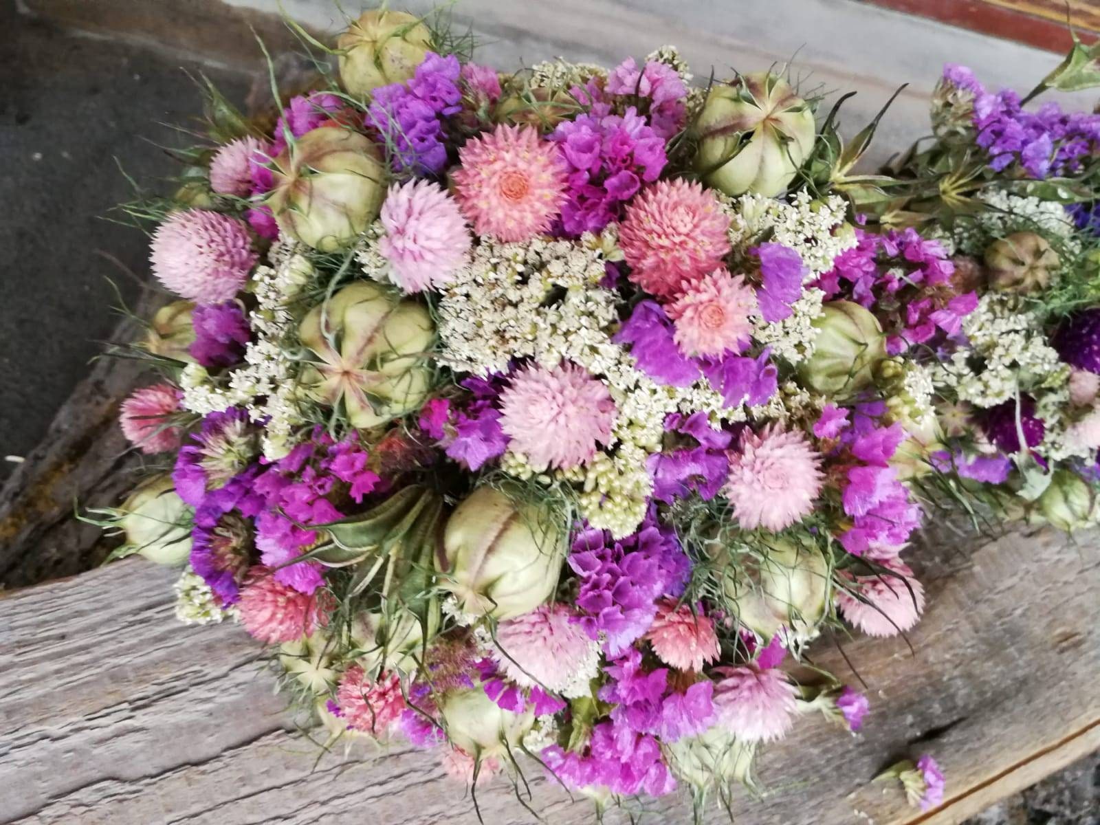 Medium pink dried flower bouquet Dried flower bunch Garden Etsy