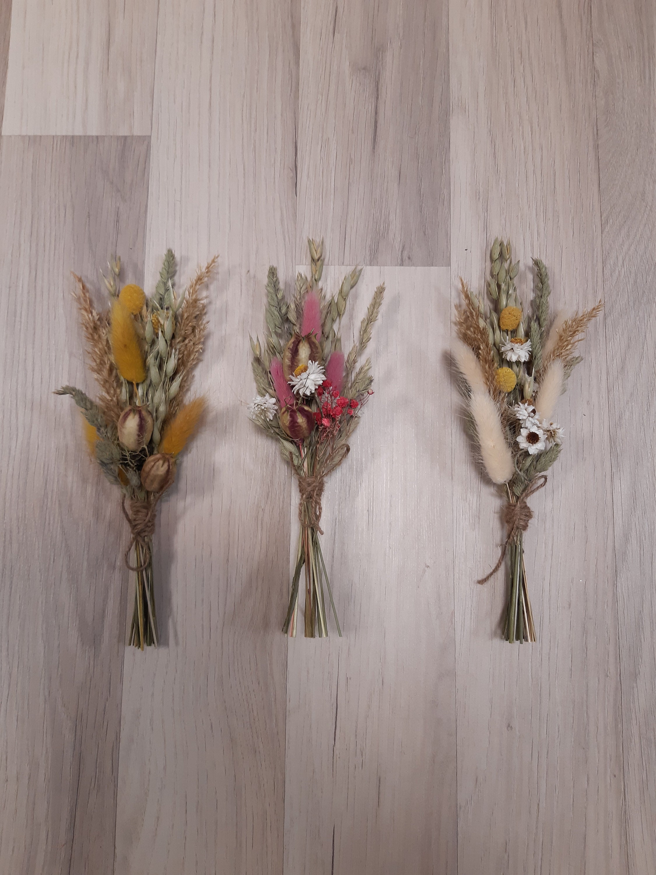 Mini Bouquet Decorativo 6 Mini Bouquet Fiori Secchi - Decorazioni Naturali Per Fai Da Te Mini Bouquet Fai Da Te