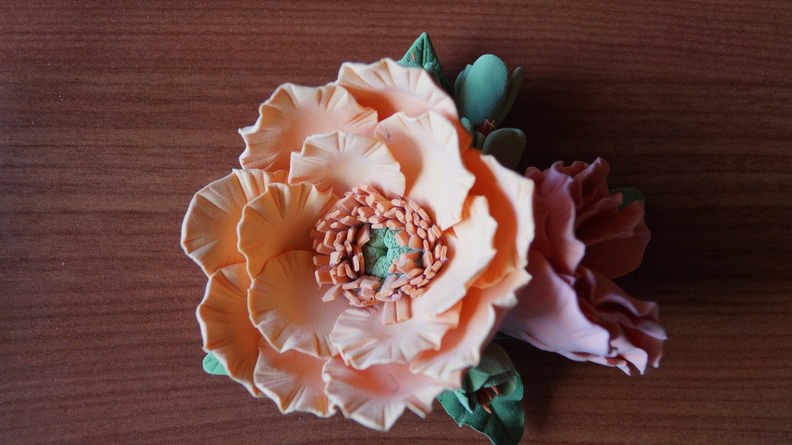 Everlasting Flower Real Look Polymer Clay Flower Light Orange Etsy