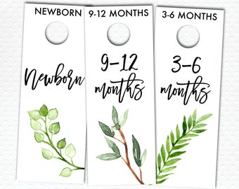 PRINTABLE Newborn Baby Toddler Kids Closet Clothing Size Separator Tag Hangers | 0-24 mois