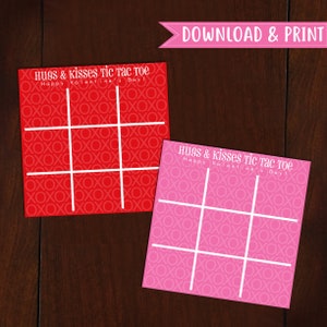 Abrazos y besos impresibles XO Tic Tac Toe Tarjeta de Tratamiento del Día de San Valentín - Personalizado Por Solicitud