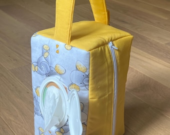 Pochette cacahuète Baby Elephants - Sac pour bébés et tout-petits avec poignée, trou pour le linge et porte-clés