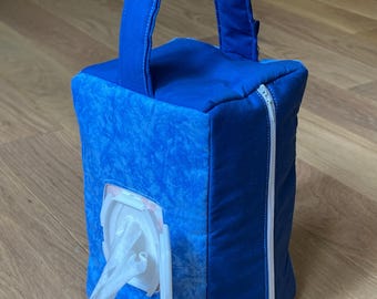 Ocean Waves Blå Jordnötspåse - Baby- och småbarnsväska med handtag, hål för avtorkning och nyckelring