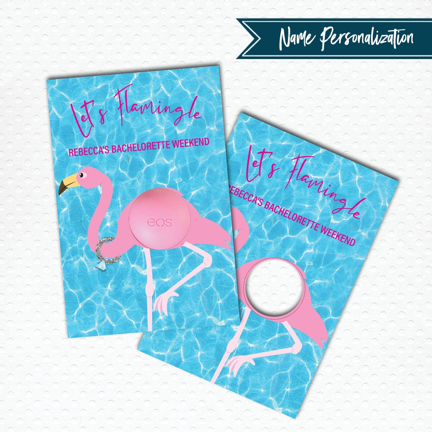 PRINTABLE Tropical Let's Flamingle Pink Flamingo EOS Round - Etsy