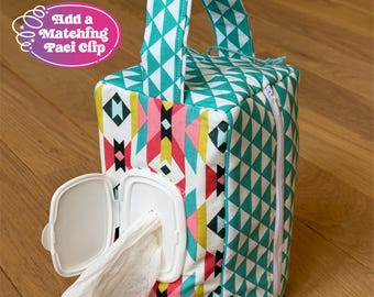 Pochette cacahuète à motif aztèque - Sac pour bébés et tout-petits avec poignée, trou pour le linge et porte-clés