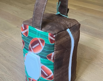 Pochette de football/sport Peanut - Sac pour bébés et tout-petits avec poignée, trou pour essuyer et porte-clés