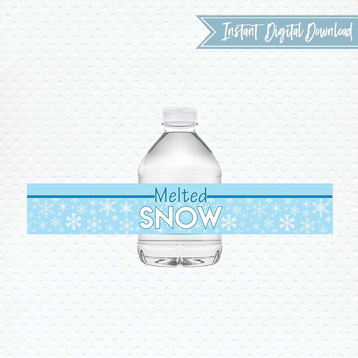 PRINTABLE Winter Melted Snow 8 Oz Water Bottle Label - Etsy