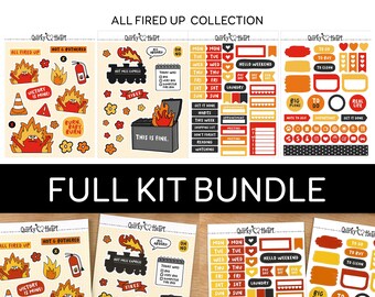 Alle Fired Up Collection Bundle-stickers | Planner- en bullet journaling-stickers, 4,75x6,75"