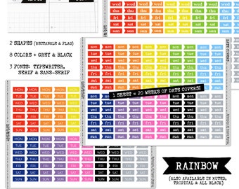 Printable Date Covers for Hobonichi Cousin A5 Weekly Planner Stickers for planning journaling