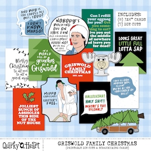 Griswold Family Kerstafdrukbare diecuts en dagboekkaarten voor scrapbooking, journaling