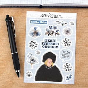 Autocollants Bébé Il fait froid dehors | Stickers déco pour agenda et bullet journal, 4,75 x 6,75 po.