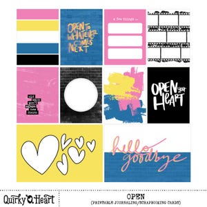 Open afdrukbare logboekkaarten voor scrapbooking, artjournaling, planners en knutselen