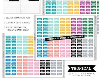 Printable Date Covers for Hobonichi Cousin A5 Weekly Planner Stickers for planning journaling