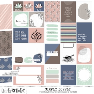 Cartes de journalisation imprimables tout simplement adorables pour le scrapbooking, la journalisation artistique et les agendas