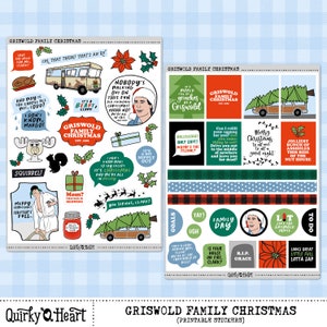 Griswold Family Christmas printable planner stickers, scrapbooking,  journaling
