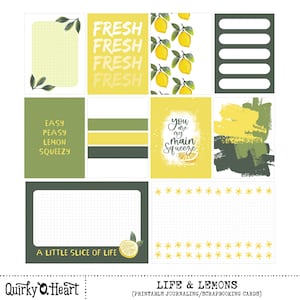 Cartes de journalisation imprimables Life & Lemons pour le scrapbooking, la tenue d'un journal artistique, des agendas et des travaux manuels
