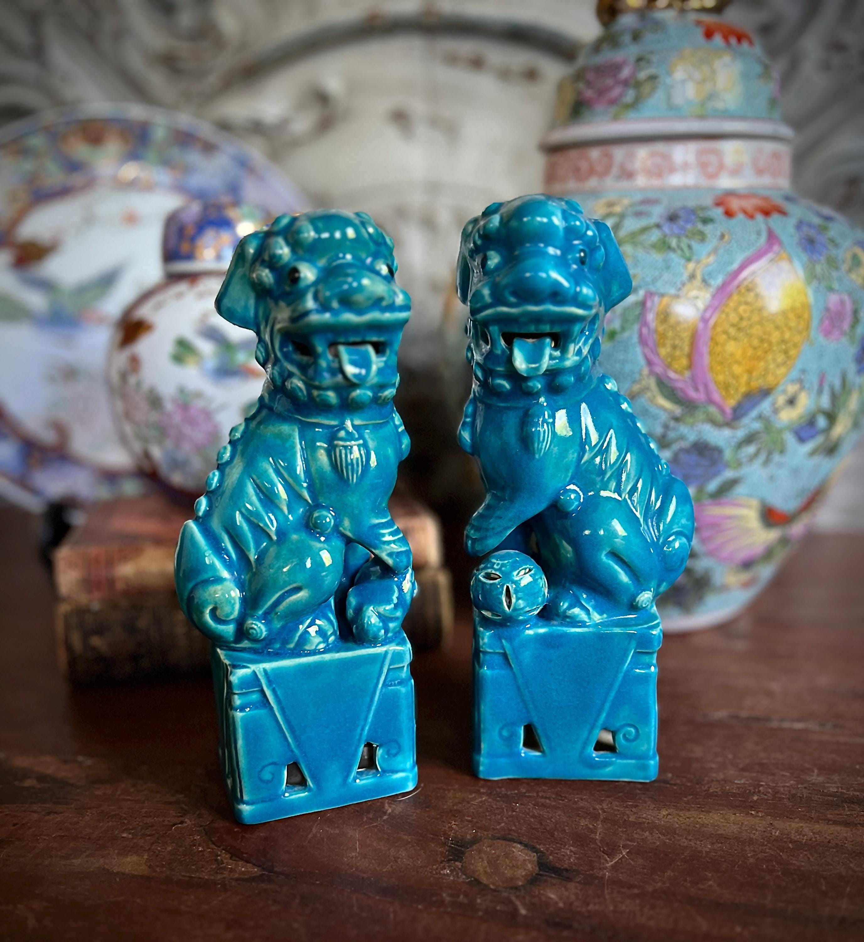 Vintage Porcelain Foo Dogs - Etsy