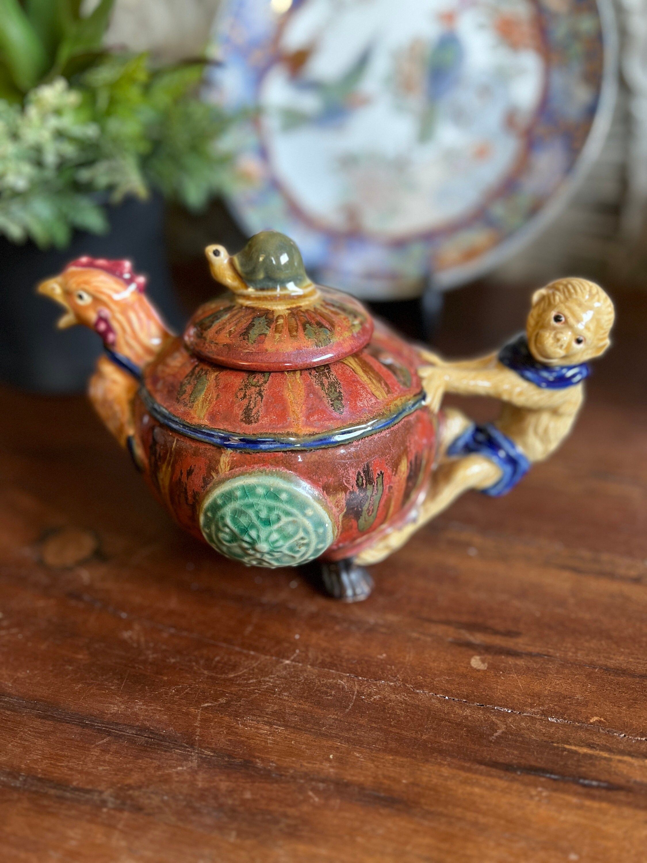 ミントン　マジョリカ　ティーポット　モンキー　猿 Monkey Teapot - Etsy