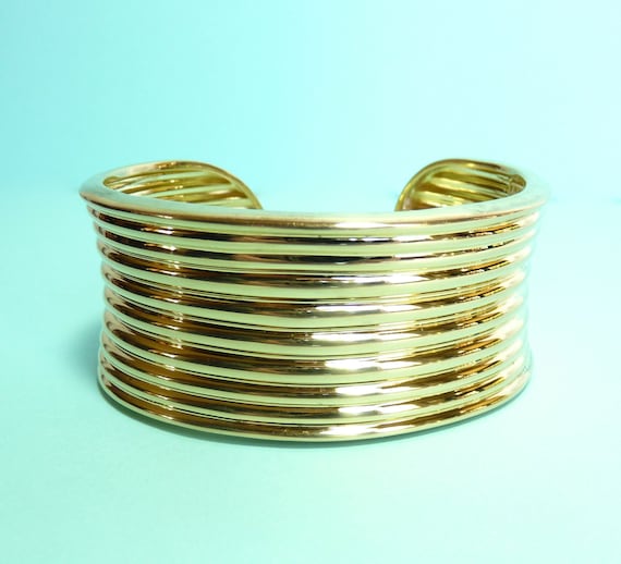 STERLING SILVER BRACELET ~ Gold Over Sterling Silver ~ Cuff Bracelet ~