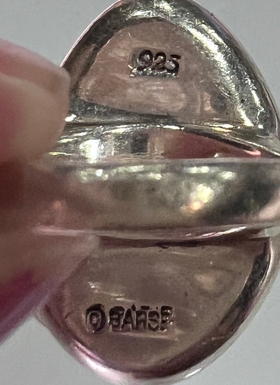 TURQUOISE STERLING SILVER Lizard Ring ~ Vintage S… - image 7