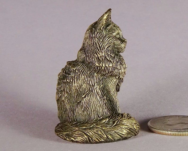 Maine Coon Cat Figurine Bronze Cat Lover Gift for Him or Her - Etsy