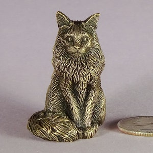 Maine Coon Cat Figurine Bronze Cat Lover Gift for Him or Her | Etsy