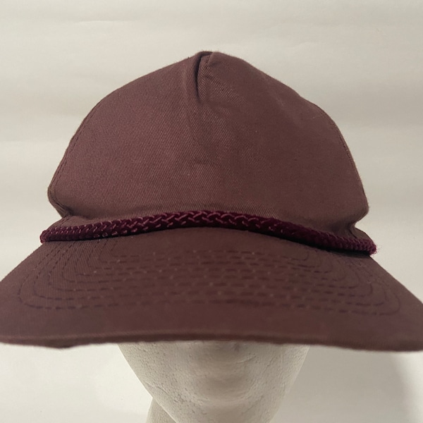 Vintage Maroon 6 Panel Rope Lined Cobra Cap Snapback Snap Back Hat