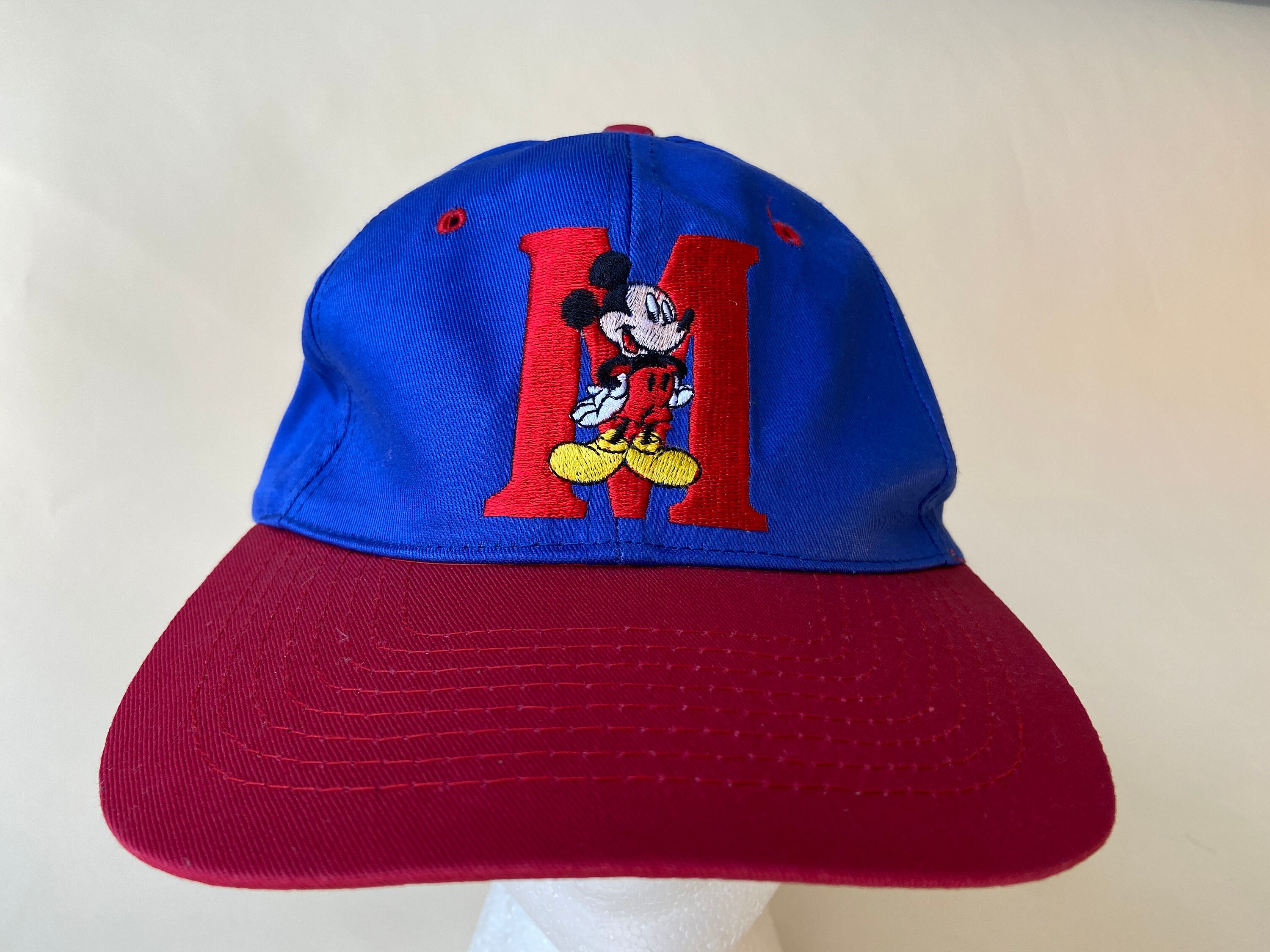 Blue // Red Mickey Mouse M Hat - Etsy