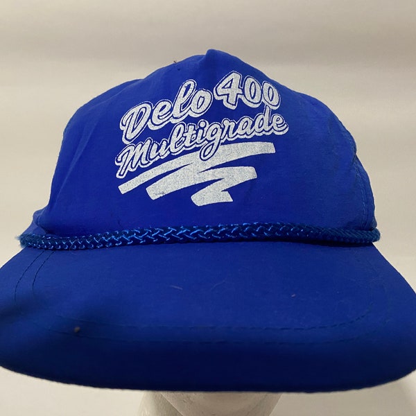 Vintage 80s 90s Neon Delo 400 Multigrade Snapback Hat Rope Lined Hat