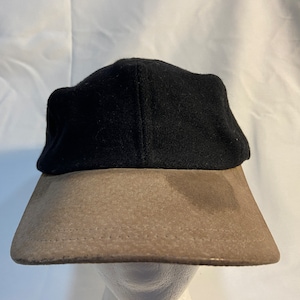 Black Wool Hat // Suede Brim