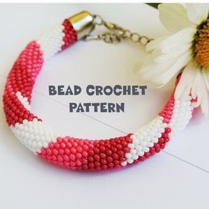 Bead Crochet rope pattern necklace or bracelet &quot;Melody&quot; Instant Download - Beaded Necklace Pattern - PDF Bead Crochet Pattern - Pattern Only
