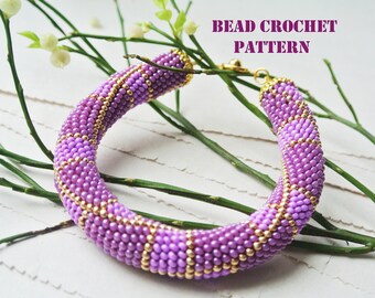 Bead Crochet Pattern - Pattern Only - Bead Crochet rope pattern necklace or bracelet