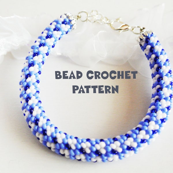 Bead Crochet Pattern for beading necklace "Caprice ", Bead crochet rope pattern, Seed bead pattern, PDF Rope pattern - Pattern Only