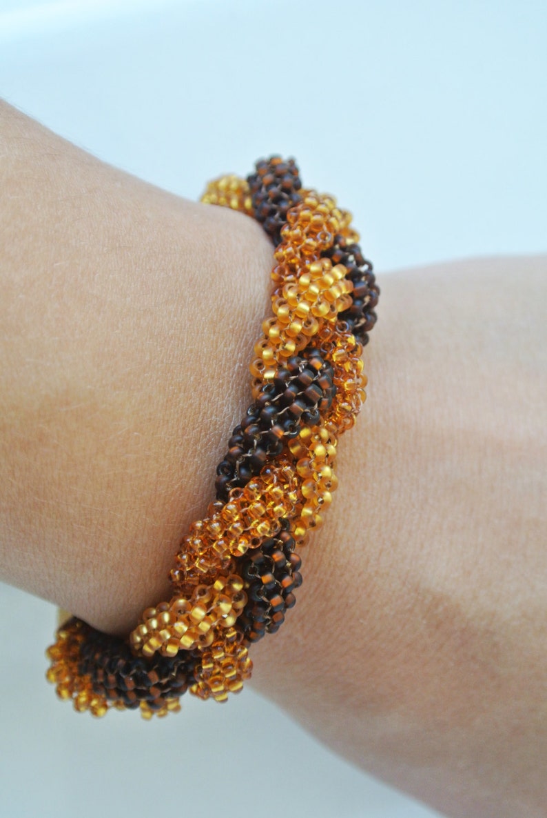 Seed Bead Bracelet 'braid' Beadwork Bracelet Beaded Etsy
