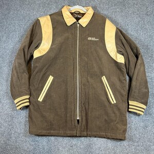 Rare Vintage Y2K Ecko Function Varsity Bomber Corduroy Leather Jacket Mens 2XL
