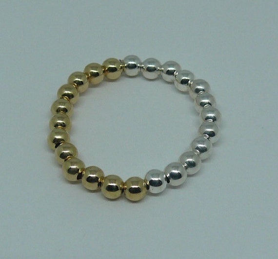 3mm 14k Gold Filled and Sterling Silver Beaded Ring