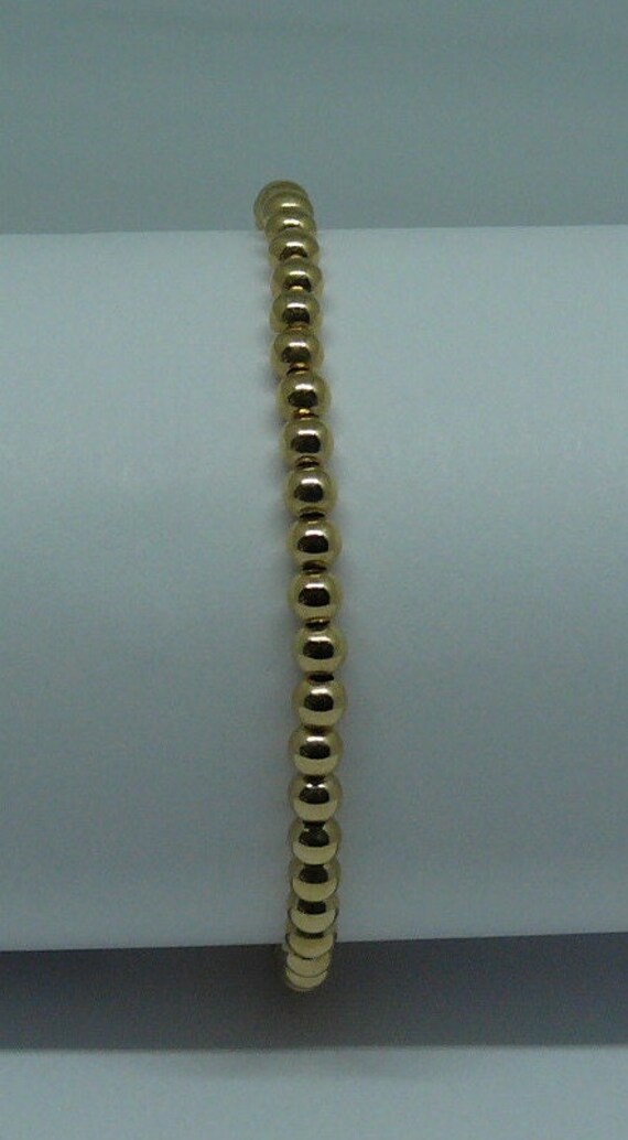 3mm 14k Gold Filled Beaded Bracelet 5.5" Long