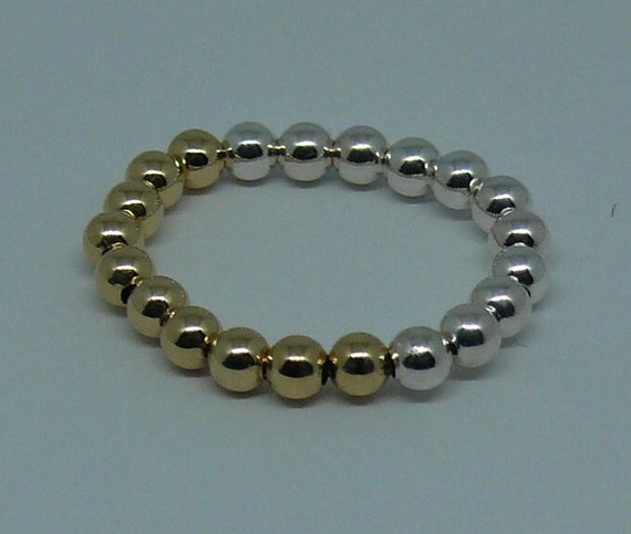 3mm 14k Gold Filled and Sterling Silver Beaded Ring