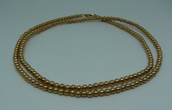 4mm 14k Gold-Filled Beaded Necklace 30" Long