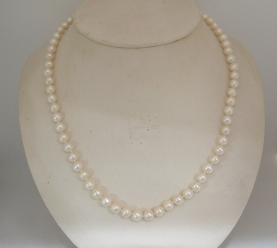 Freshwater White 6 - 6.5 mm Pearl Necklace 60 Inches Long