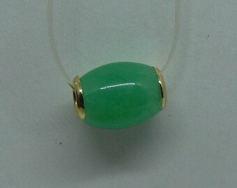 Green Jade Pendant 14k Yellow Gold