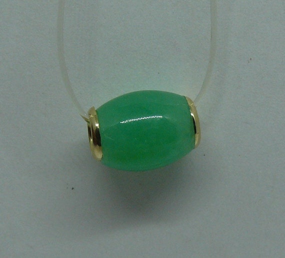 Green Jade Pendant 14k Yellow Gold