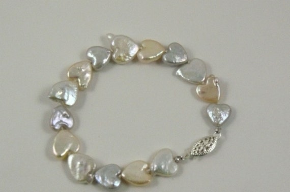 Freshwater Multi Color Pearl Bracelet with Sterling Silver Clasp 7 Inches
