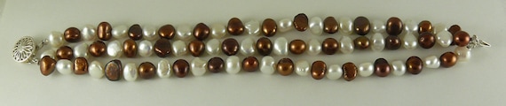 Freshwater Pearl Triple Strand Bracelet with Silver Clasp